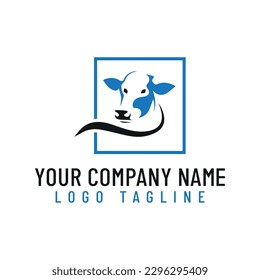 Cow logo design with vector.