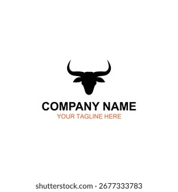 Projeto do logotipo da vaca, logotipo do vetor, projeto do logotipo da ilustração