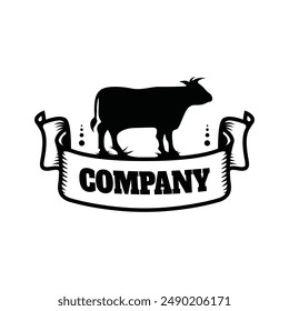 Cow logo design vector template. Farm animal logo. Cow farm logo.