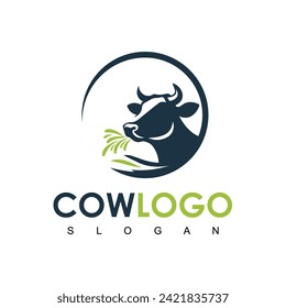 Cow Logo. Cow farm logo design vector. Vintage Cattle Angus Beef logo