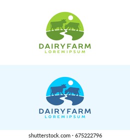 Cow Logo Farm Milk Emblem Dairy Stock Vector (Royalty Free) 675222796