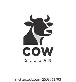 Cow Logo. Cow farm product logo design vector. Vintage Cattle Angus Beef logo