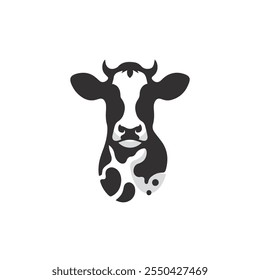 Cow Logo. Cow farm product logo design vector. Fresh natural milk logo template