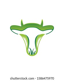 Cow Logo Feed Green Grass