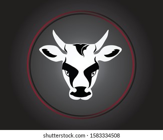 Cow Logo and gray background