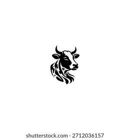 Cow logo Icon flat vector design