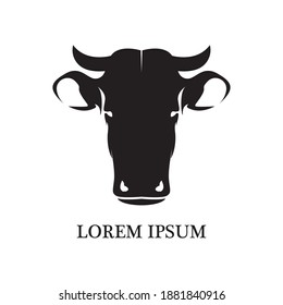 cow logo icon illustration design vector