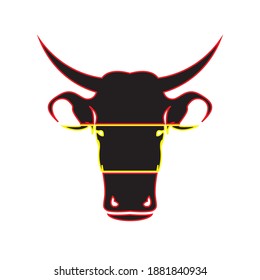 cow logo icon illustration design vector