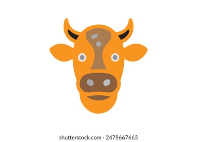 Cow logo icon Silhouette vector style C