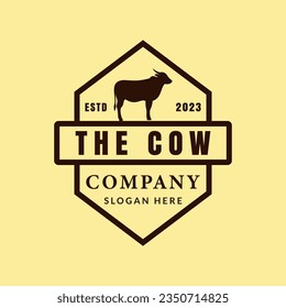 ilustración vectorial del icono del logotipo de la vaca