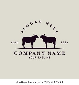 cow logo icon vector illustration
