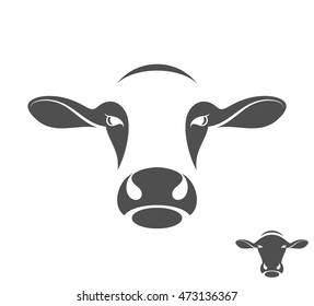 Cow. Logo. Isolated head on white background. Vector illustration EPS