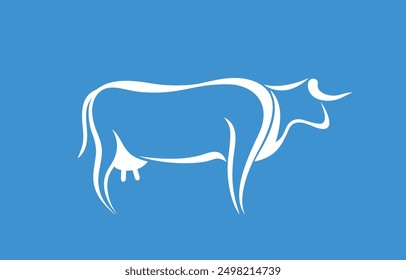 Logotipo de la vaca. Vaca aislada sobre fondo blanco