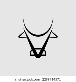 Cow logo On a gray background . vector illustration