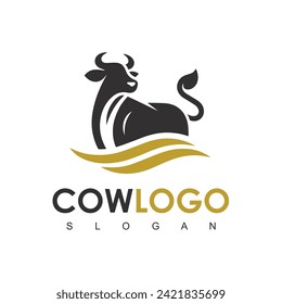 Cow Logo. Premium Cow farm product logo design vector. Vintage Cattle Angus Beef logo