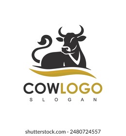 Cow Logo. Premium Cow farm product logo design vector. Vintage Cattle Angus Beef logo