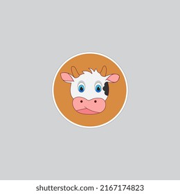 El logotipo de vaca es adecuado para vender leche de vaca o vendedor de carne de vacuno