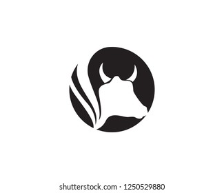 Cow Logo Template vector icon illustration design