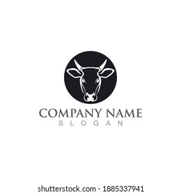Cow Logo Template vector icon illustration design