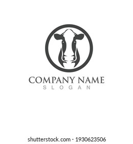 Diseño del icono de la plantilla de logotipo de vaca