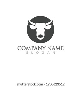 Cow Logo Template vector icon illustration design