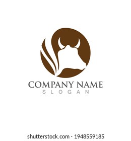 Cow Logo Template vector icon illustration design