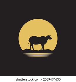 Cow Logo Template vector icon illustration design