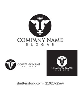 Diseño del icono de la plantilla de logotipo de vaca