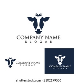 Cow Logo Template vector icon illustration design