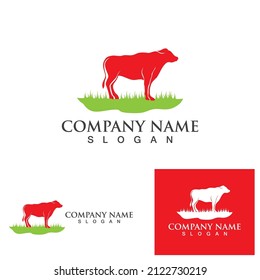 Cow Logo Template vector icon illustration design