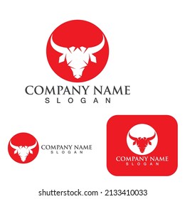 Diseño del icono de la plantilla de logotipo de vaca