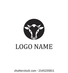 Diseño del icono de la plantilla de logotipo de vaca