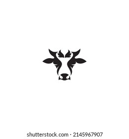 Diseño del icono de la plantilla de logotipo de vaca