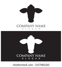 Diseño del icono de la plantilla de logotipo de vaca
