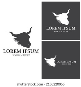 Diseño del icono de la plantilla de logotipo de vaca