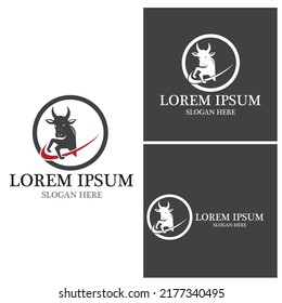 Cow Logo Template vector icon illustration design