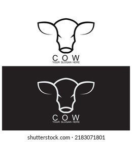 Cow Logo Template vector icon illustration design