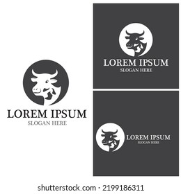 Cow Logo Template vector icon illustration design