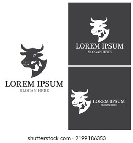 Cow Logo Template vector icon illustration design