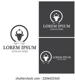 Diseño del icono de la plantilla de logotipo de vaca