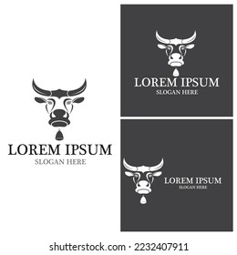Diseño del icono de la plantilla de logotipo de vaca