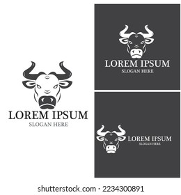 Diseño del icono de la plantilla de logotipo de vaca