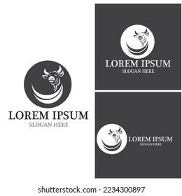 Diseño del icono de la plantilla de logotipo de vaca