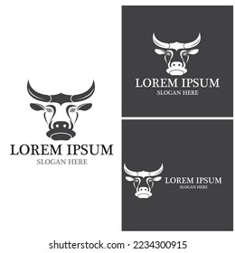 Cow Logo Template vector icon illustration design