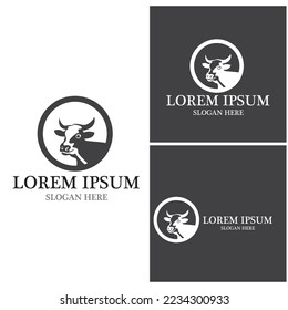 Cow Logo Template vector icon illustration design