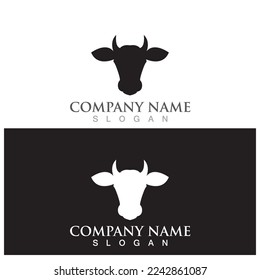 Diseño del icono de la plantilla de logotipo de vaca