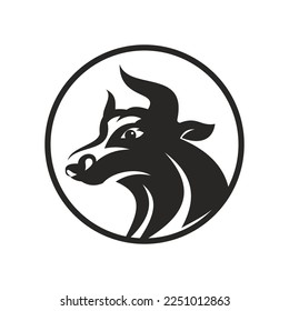 Diseño del icono de la plantilla de logotipo de vaca