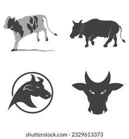 Cow Logo Template vector icon illustration design