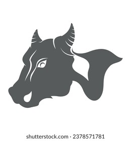 Diseño del icono de la plantilla de logotipo de vaca