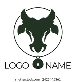 Diseño del icono de la plantilla de logotipo de vaca